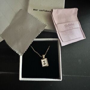Initial 'Z' Gold Pendant Necklace -